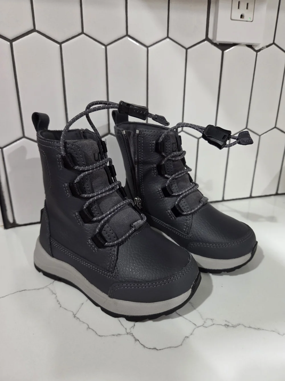 Ugg Boys Gray Winter Boots - Lightweight & Waterproof